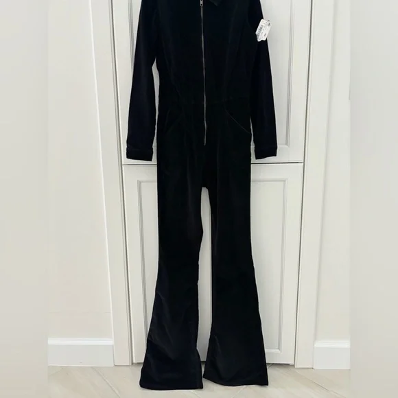 FREE PEOPLE We the Free Jayde Cord Flare Jumpsuit / Black - Picture 7 of 8